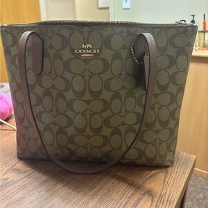 Coach Olive and Brown Signature Tote